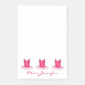 Personalisiert Tanzlehrer Pink Ballett Tutu Tänzer Post-it Klebezettel (Vorderseite)