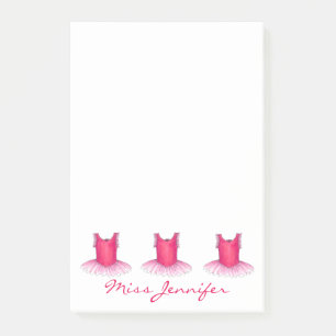 Personalisiert Tanzlehrer Pink Ballett Tutu Tänzer Post-it Klebezettel