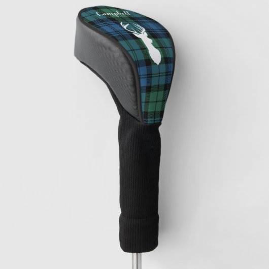 Personalisiert Tartan Christmas Clan Campbell Kari Golf Headcover (angewinkelt)