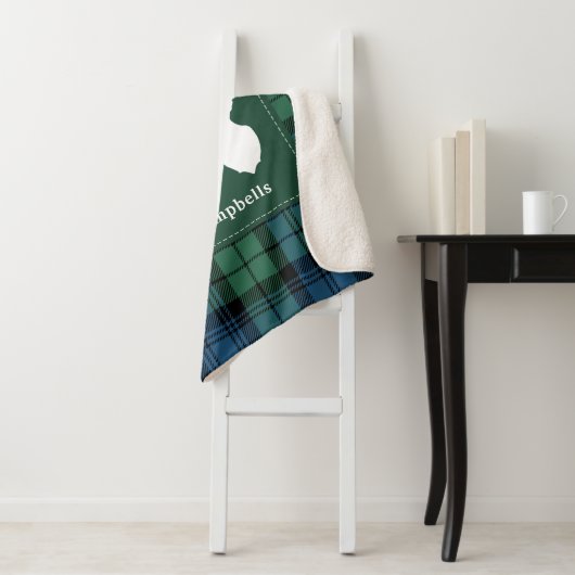 Personalisiert Tartan Christmas Clan Campbell Kari Sherpadecke (Beispiel)