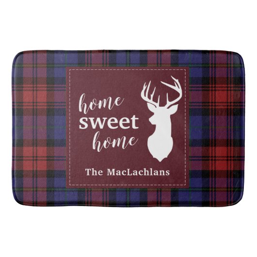 Personalisiert Tartan Christmas Clan MacLachlan Badematte (Vorderseite)