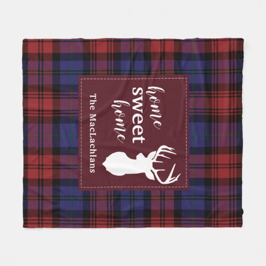 Personalisiert Tartan Christmas Clan MacLachlan Fleecedecke (Vorderseite (Horizontal))
