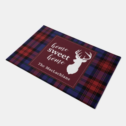 Personalisiert Tartan Christmas Clan MacLachlan Fußmatte (Schrägansicht)