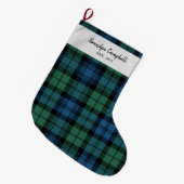 Personalisiert Tartan Clan Campbell Kariert Opa Großer Weihnachtsstrumpf (Vorderansicht (hängend))