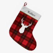 Personalisiert Tartan Clan Wallace Red Kariert Großer Weihnachtsstrumpf (Vorderansicht (hängend))