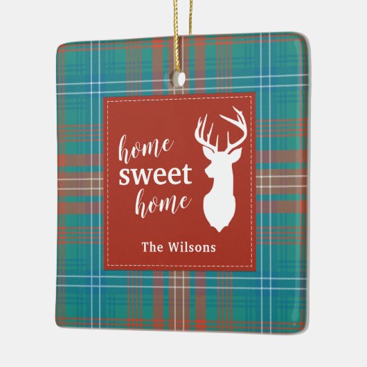 Personalisiert Tartan Karierter Weihnachtsklan Wil Keramikornament (Links)