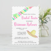 Personalisiert Tassel Papel Picado Pink Grüne Fies Einladung (Stehend Vorderseite)