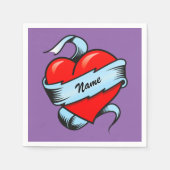 Personalisiert Tattoo Heart Serviette (Vorderseite)