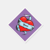 Personalisiert Tattoo Heart Serviette (Ecke)