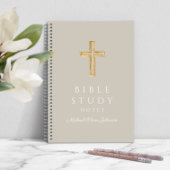Personalisiert Taupe Beige Religious Cross Notizblock