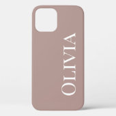 Personalisiert Taupe Mauve Moderne weiße Typografi Case-Mate iPhone Hülle (Rückseite)