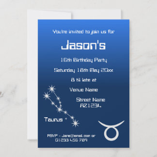 Personalisiert Taurus Zodiac Galaxy Party Einladun Einladung