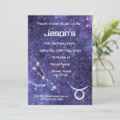 Personalisiert Taurus Zodiac Galaxy Party Einladung (Stehend Vorderseite)