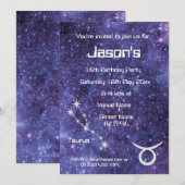 Personalisiert Taurus Zodiac Galaxy Party Einladung (Vorne/Hinten)