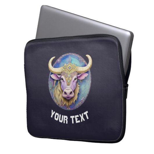 Personalisiert Taurus Zodiac Laptopschutzhülle (Vorderseite Links)
