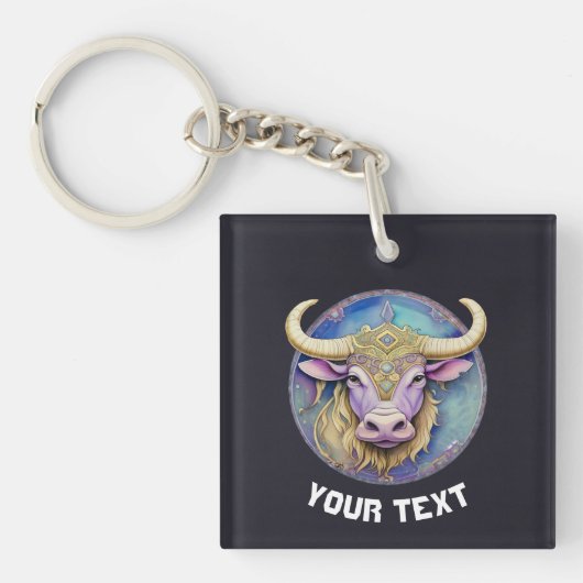 Personalisiert Taurus Zodiac Schlüsselanhänger (Vorderseite)