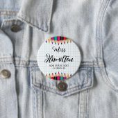 Personalisiert Teacher Abschluss Farbenfrohe Stift Button (Beispiel)