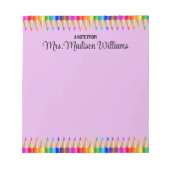 Personalisiert Teacher Abschluss Geschenk zurück a Notizblock (Vorderseite)