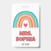 Personalisiert Teacher Abzeichen Reel Ausweis (Rückseite)