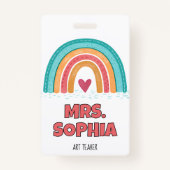 Personalisiert Teacher Abzeichen Reel Ausweis (Rückseite)