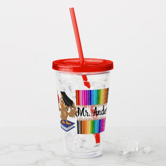 Personalisiert Teacher Acrylic Tumbler Acryltrinkbecher (Vorderseite Ice)