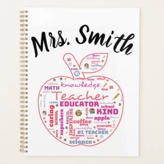 Personalisiert Teacher Apple Word Art Planer