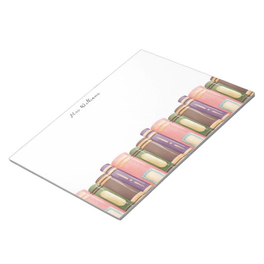 Personalisiert Teacher Book Lover Editor Notizblock (angewinkelt)