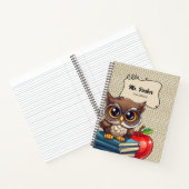 Personalisiert Teacher Book Owl School Notebook Notizblock (Innenseite)