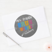 Personalisiert Teacher Bruh, zurück (zur Schule) Runder Aufkleber (Umschlag)
