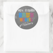 Personalisiert Teacher Bruh, zurück (zur Schule) Runder Aufkleber (Tasche)