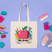 Personalisiert Teacher Colorful School Tragetasche