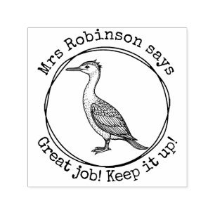 Personalisiert Teacher Cormorant Great Work Class Permastempel