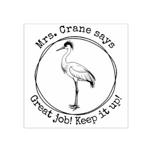 Personalisiert Teacher Crane Großes Arbeitszimmer Gummistempel