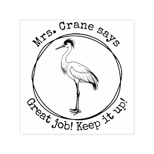 Personalisiert Teacher Crane Großes Arbeitszimmer Permastempel (Design)
