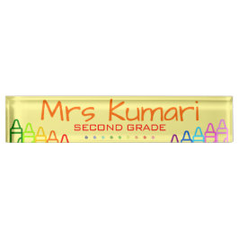 Personalisiert Teacher Crayon Design Namensplakette