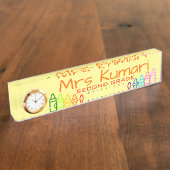 Personalisiert Teacher Crayon Design Namensplakette (Seite)