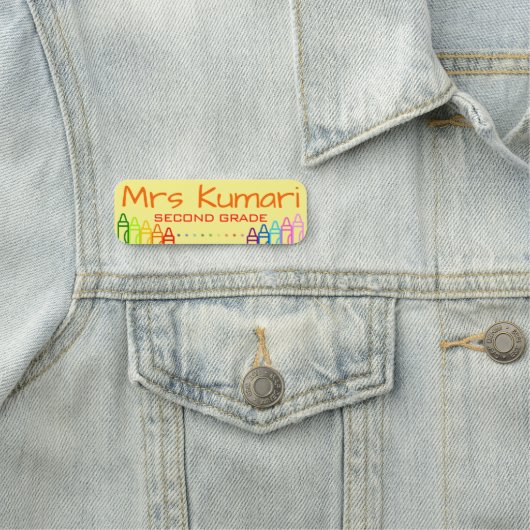 Personalisiert Teacher Crayon Design Namensschild (Beispiel)