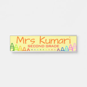 Personalisiert Teacher Crayon Design Türschild