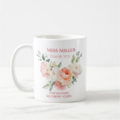 Personalisiert Teacher Floral Vielen Dank Kaffeetasse (Links)