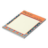 Personalisiert Teacher fröhlich Hübsche Blütenoran Notizblock (Rotiert)