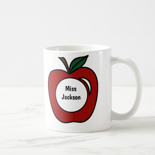 Personalisiert Teacher-Geschenk-Apple-Monogramm Kaffeetasse (Rechts)