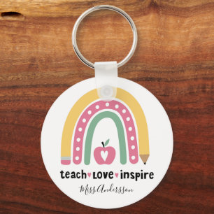 Personalisiert Teacher Geschenk Teach Liebe Inspir Schlüsselanhänger