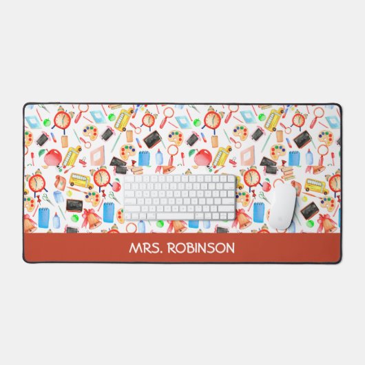 Personalisiert Teacher-Geschenk Wasserfarben-Muste Schreibtischunterlage (Tastatur & Maus)