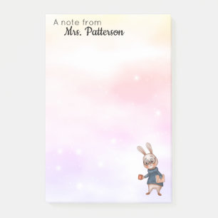 Personalisiert Teacher Gift Post It Notes Rabbit Post-it Klebezettel