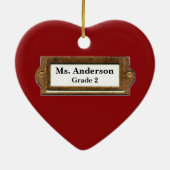 Personalisiert Teacher Holiday Geschenk Keramik Keramik Ornament (Hinten)