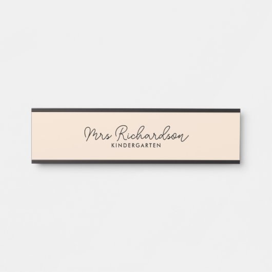 Personalisiert Teacher Name Grade Simple Modern Türschild (Vorderseite )
