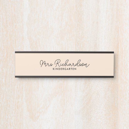 Personalisiert Teacher Name Grade Simple Modern Türschild (Vorderseite )