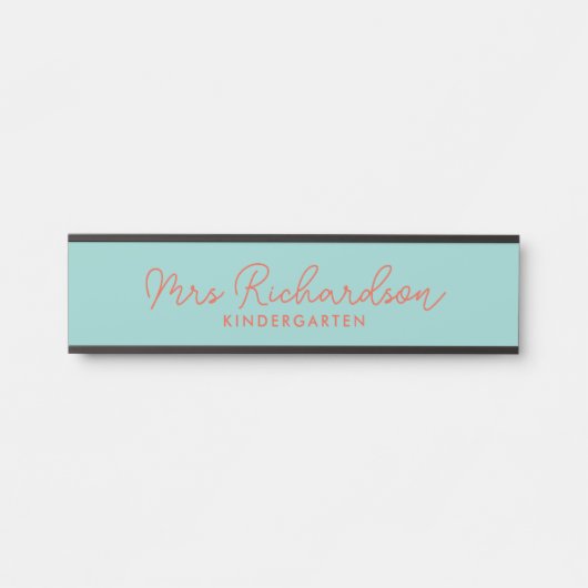 Personalisiert Teacher Name Grade Simple Modern Türschild (Vorderseite )