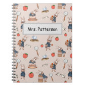 Personalisiert Teacher Name Rabbit Spiral Notebook Notizblock (Vorderseite)