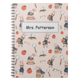 Personalisiert Teacher Name Rabbit Spiral Notebook Notizblock